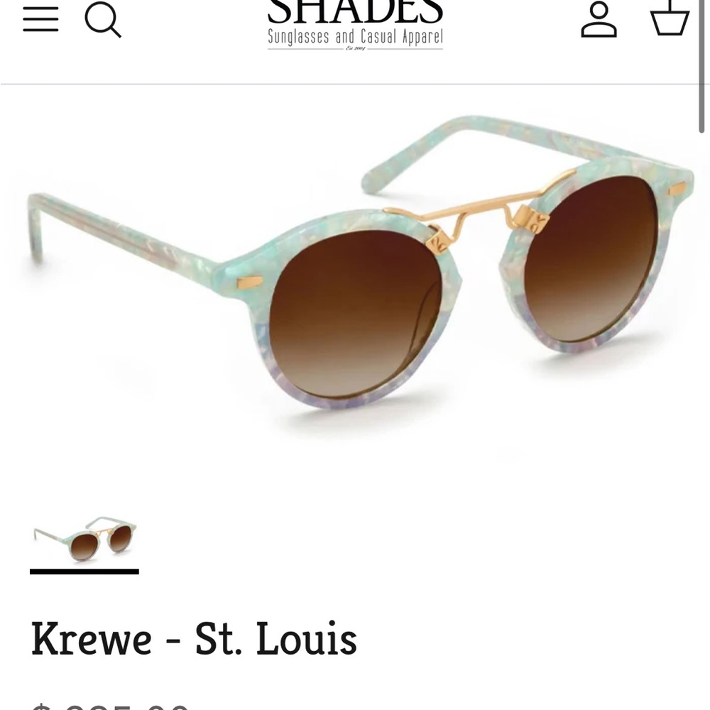 KREWE St. Louis Sunglasses in Seaglass to Opal 24K